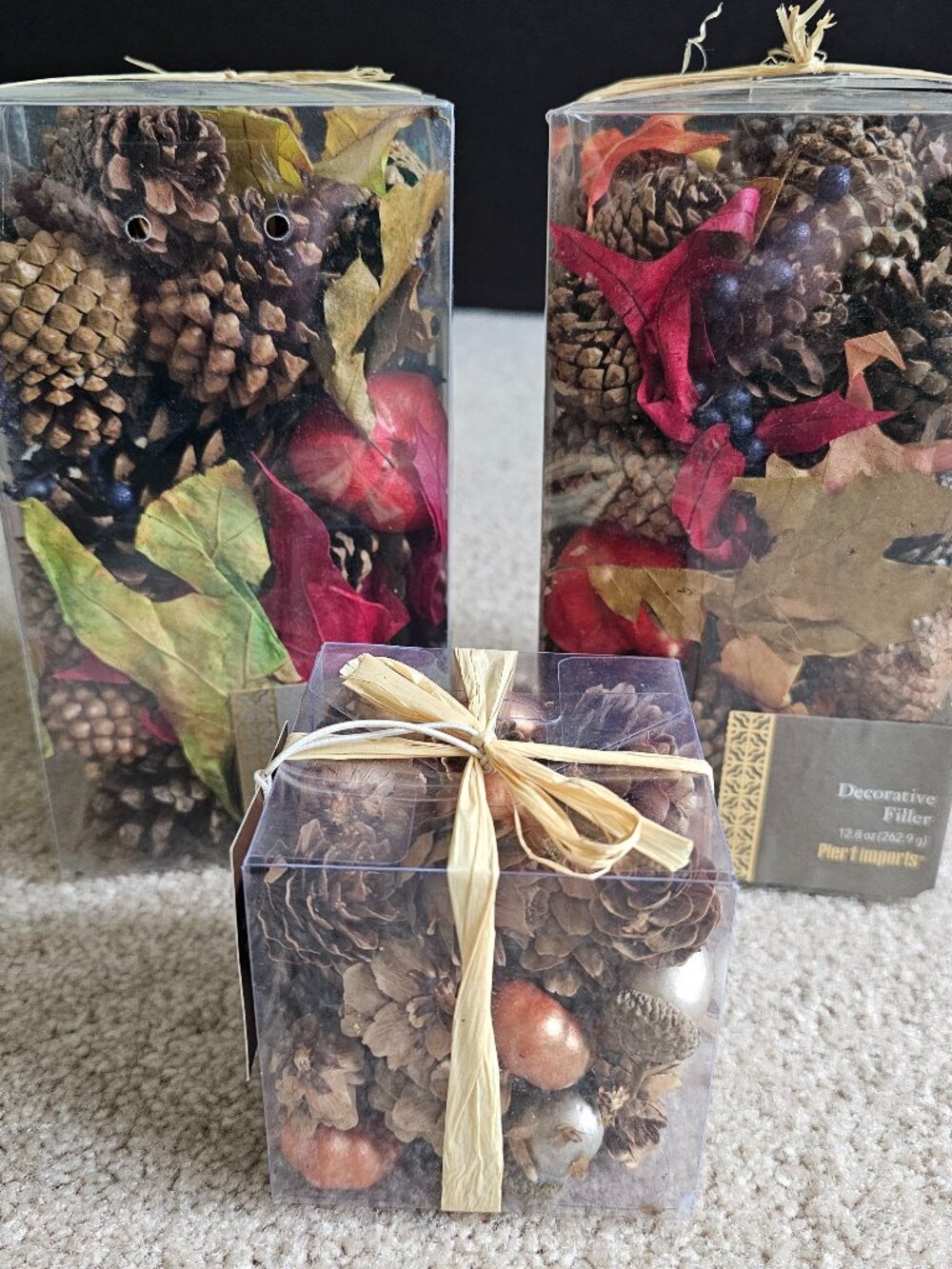 Pier 1 Imports Decorative Fall Filler New In Box Copper Acorns Leaves Pinecones
